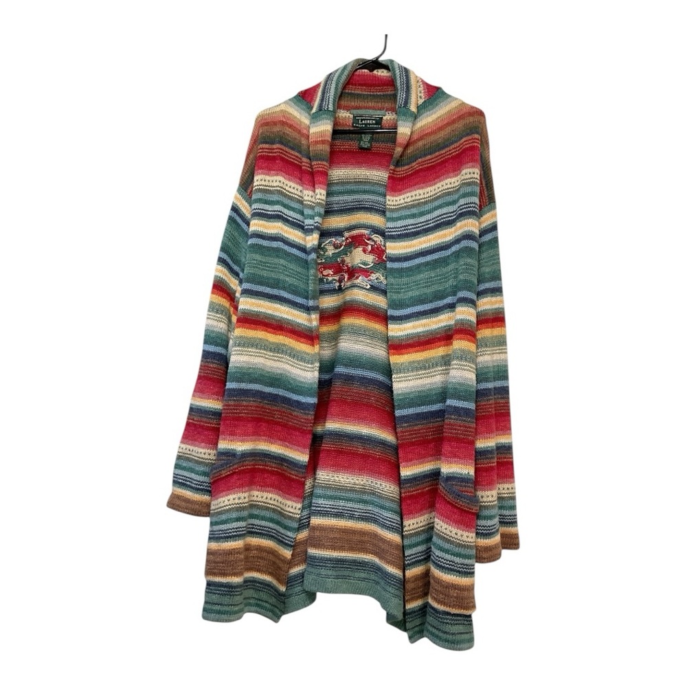 Women’s Rare Exclusive Hand-knitted Lauren Ralph Lauren Southwest Cardigan, sz1X